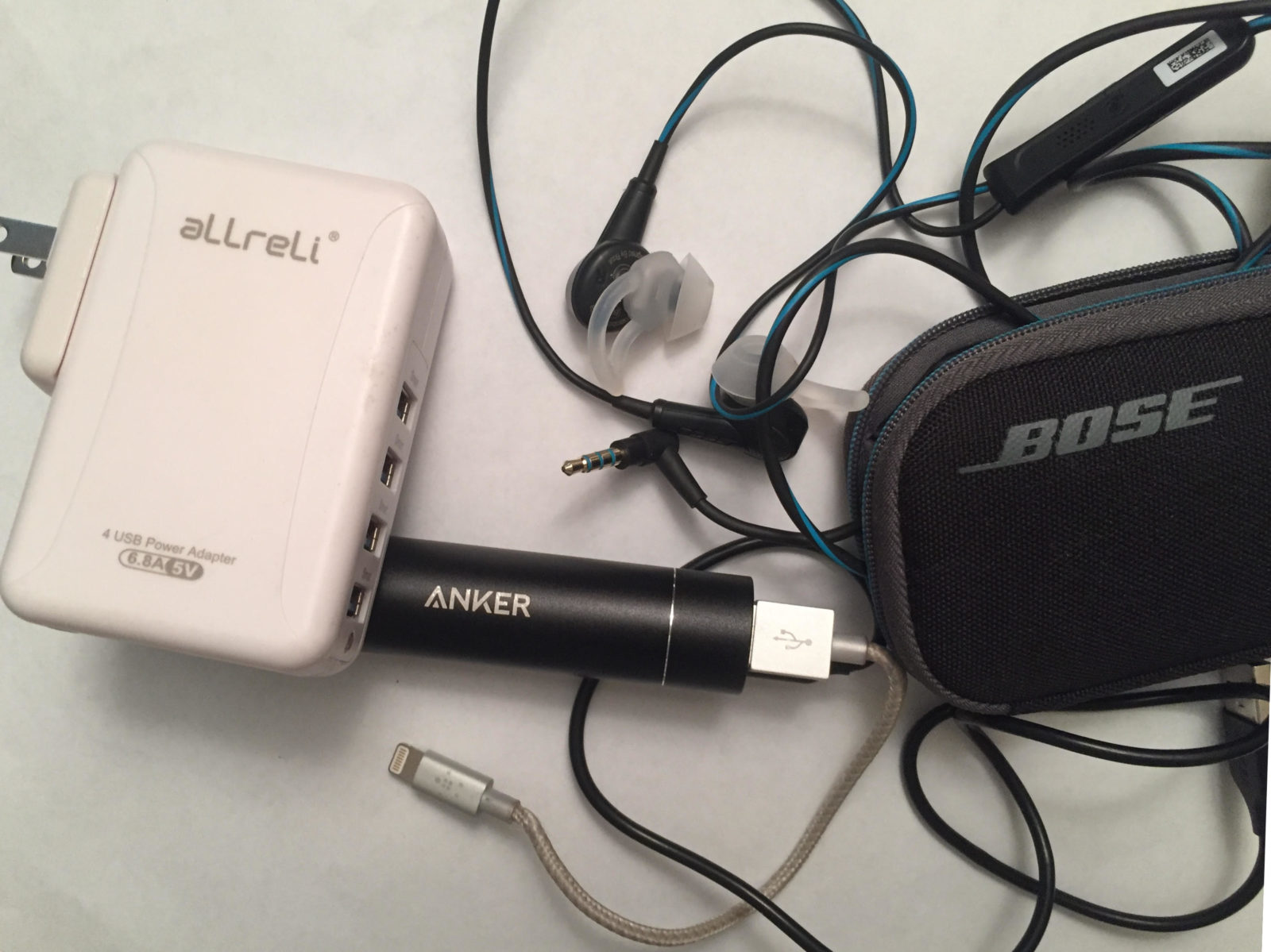 travel tech gear chargers and cords
