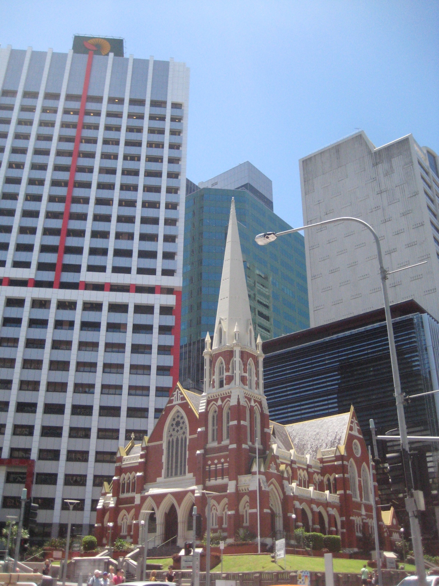 Brisbane church and tall buildings