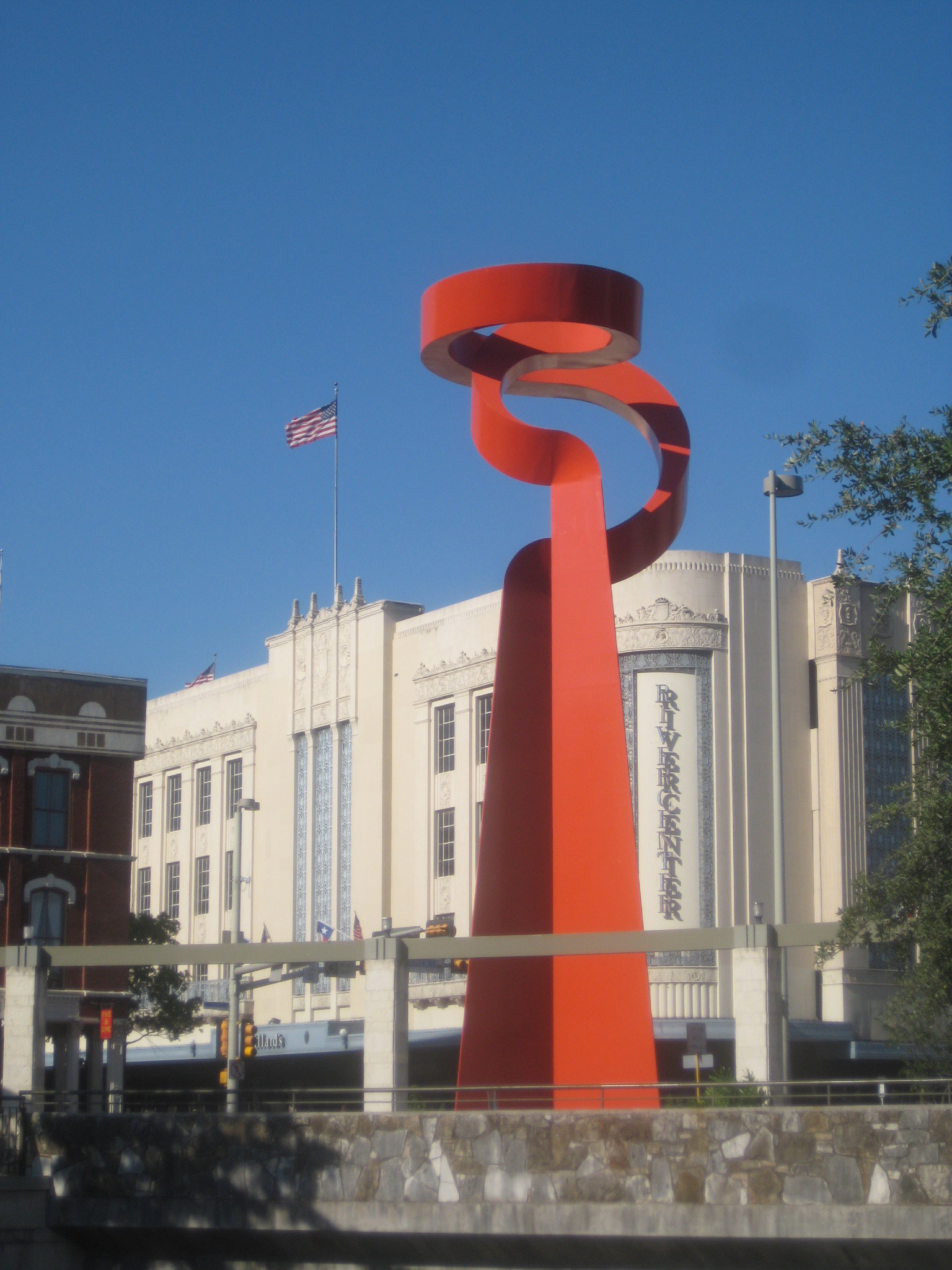red torch sculpture