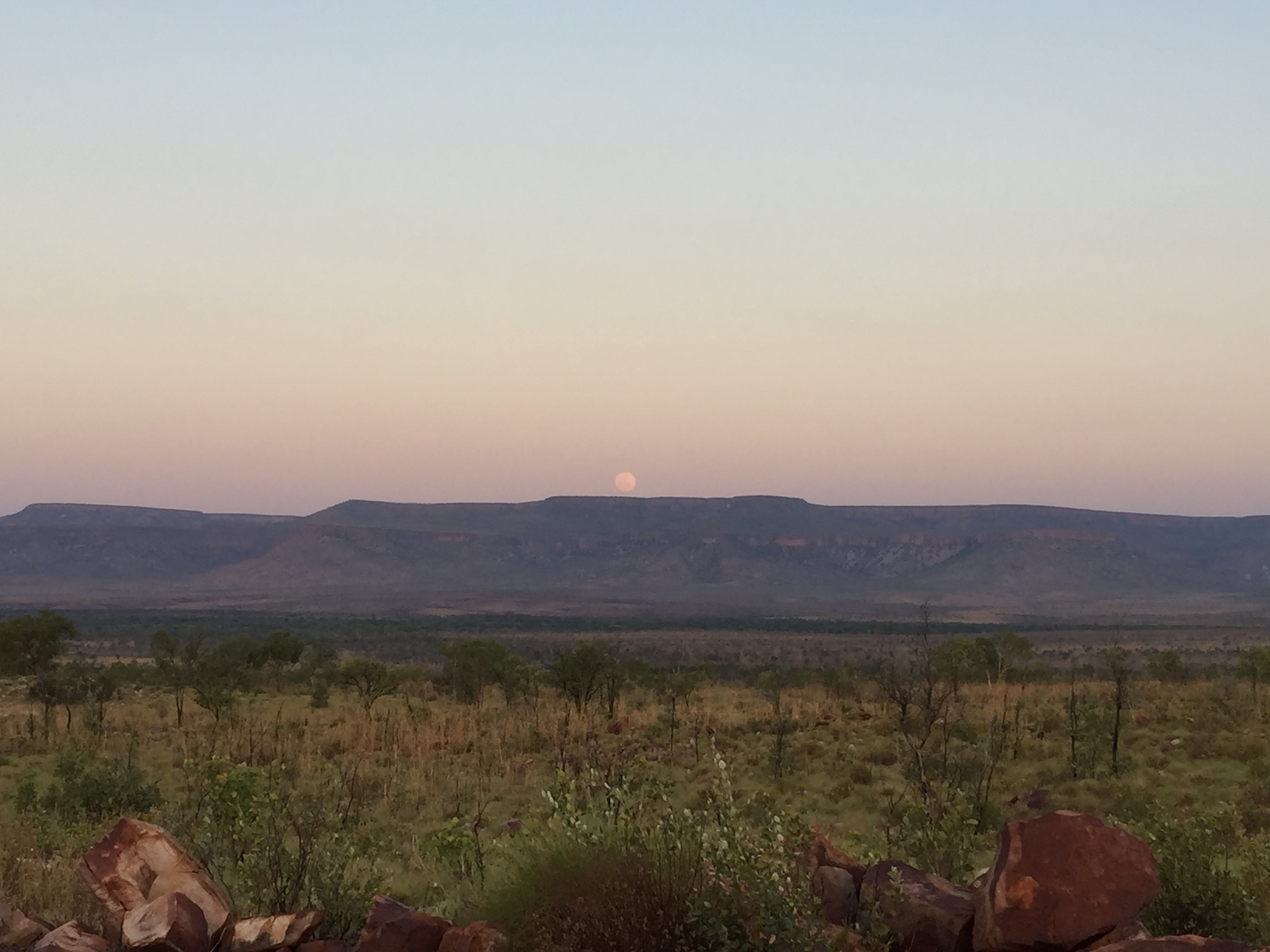 Australia Mountains and moonrise