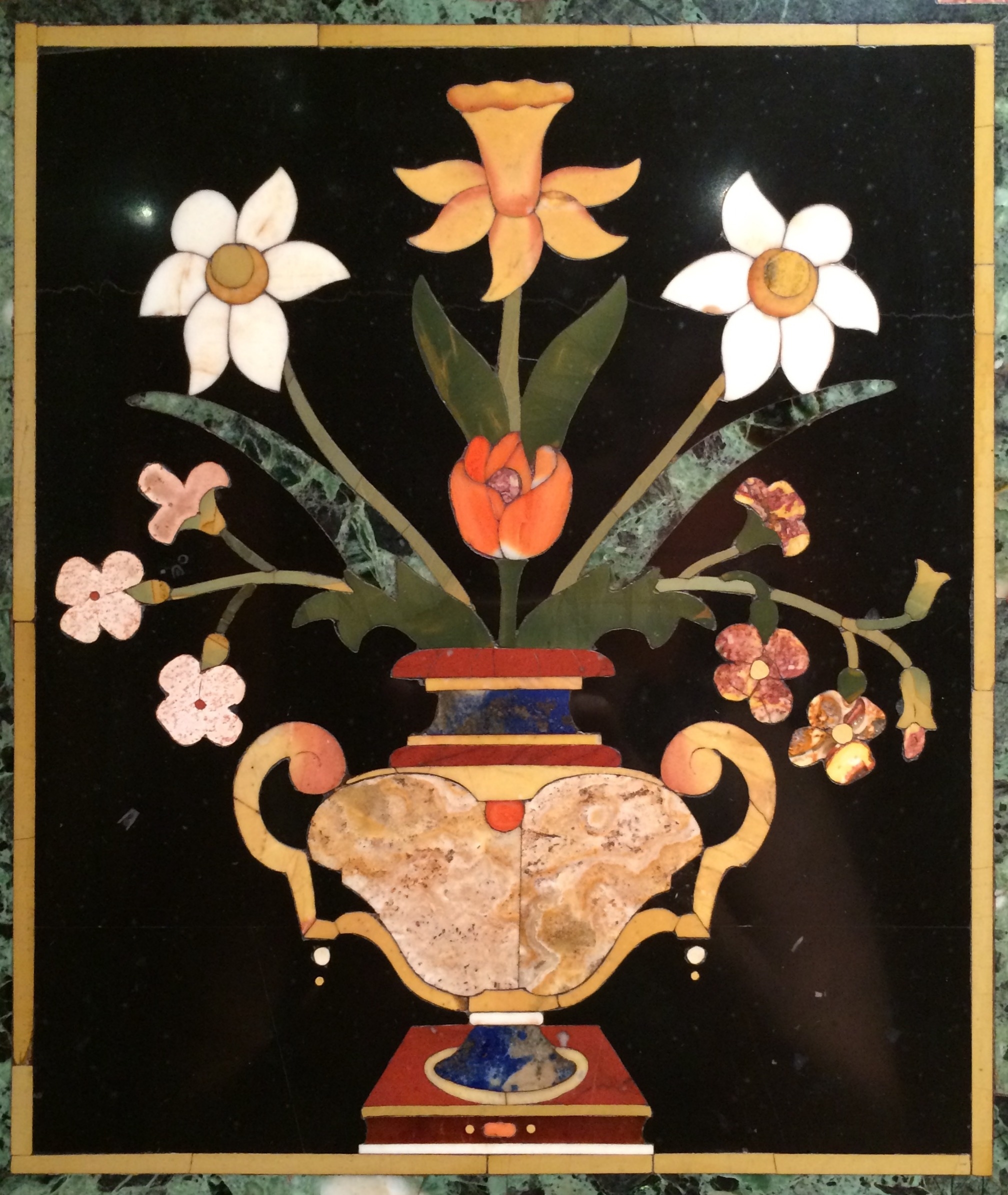 stone mosaic flower design
