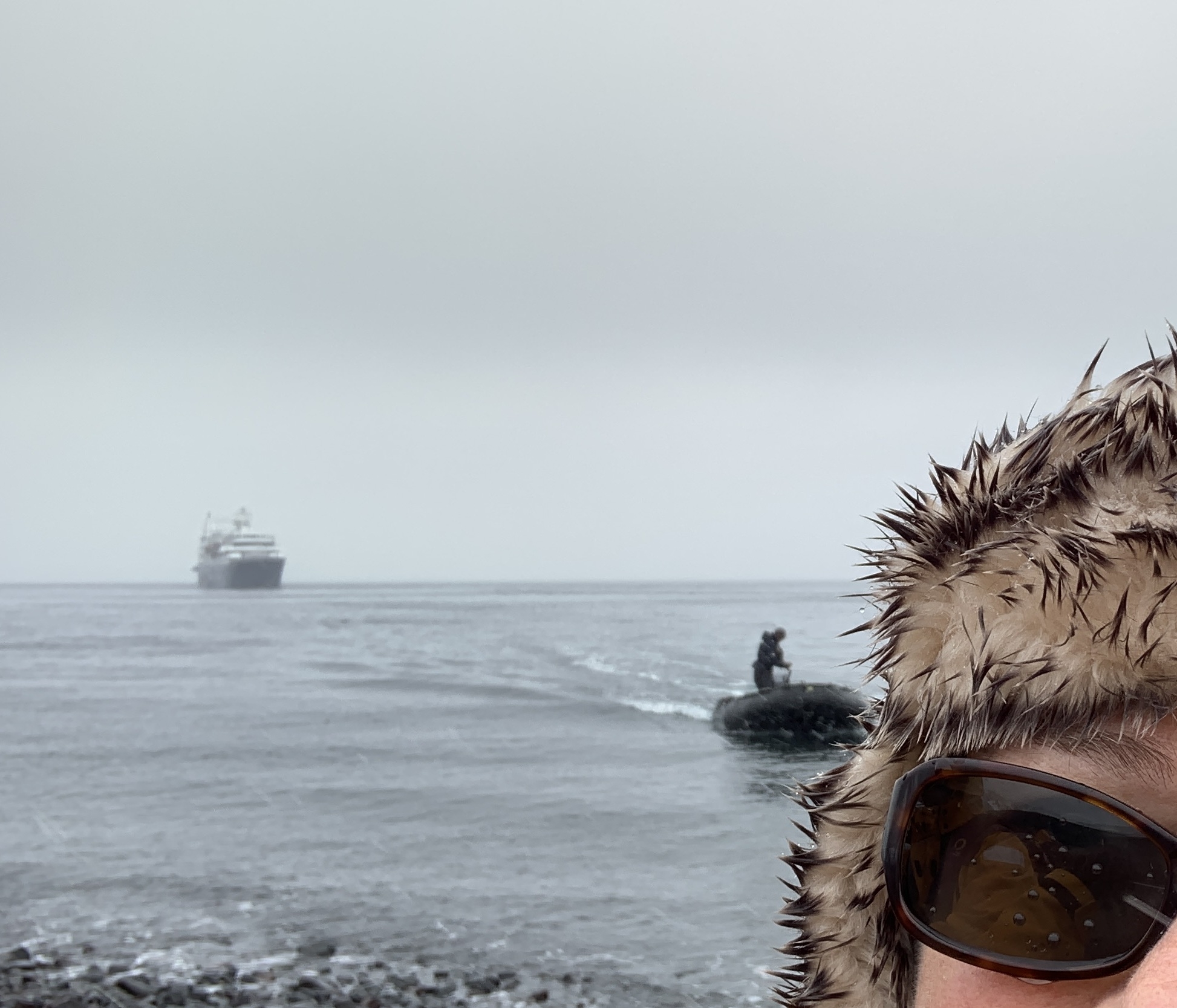 water and ship and partial face