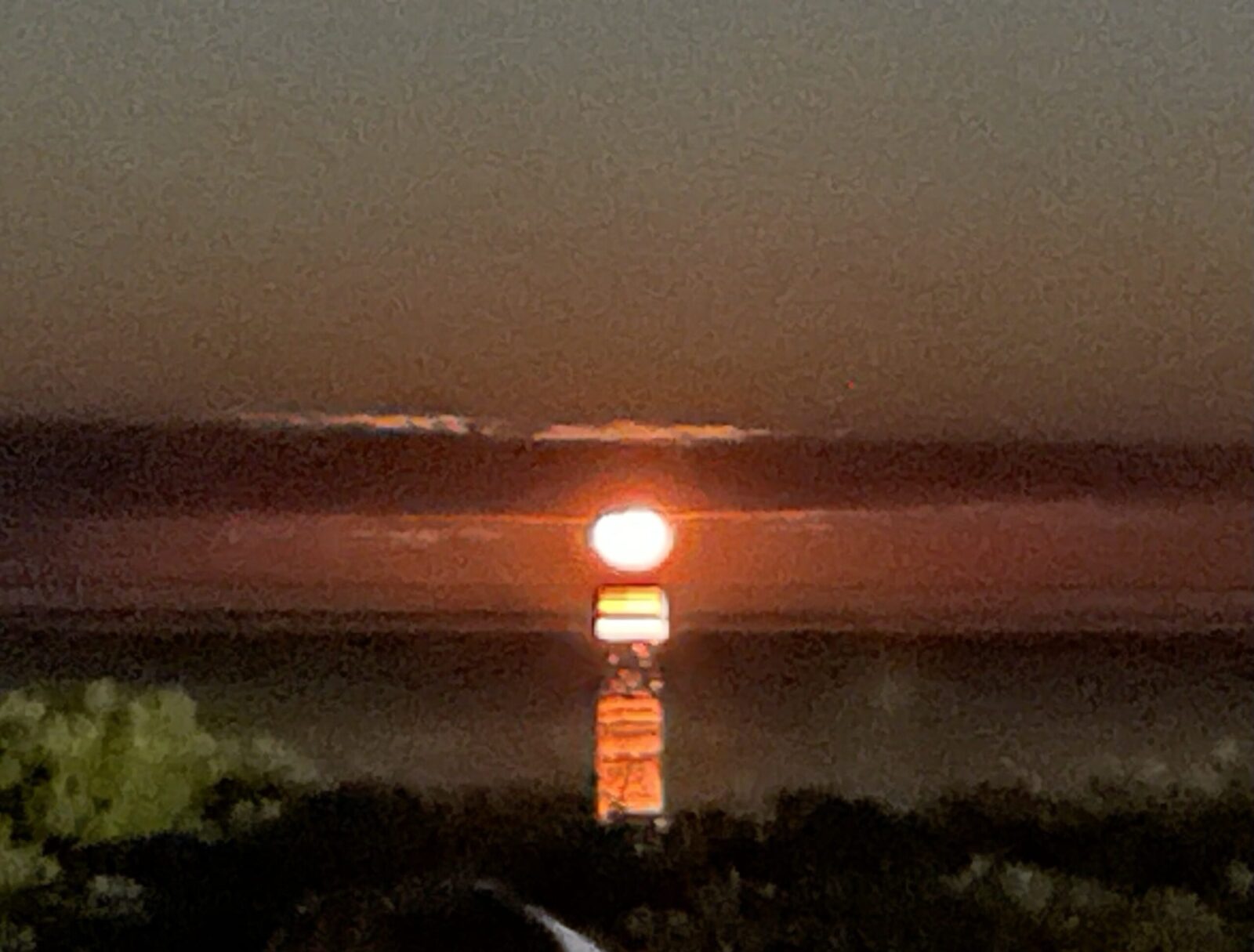 Moon reflected tidal flats