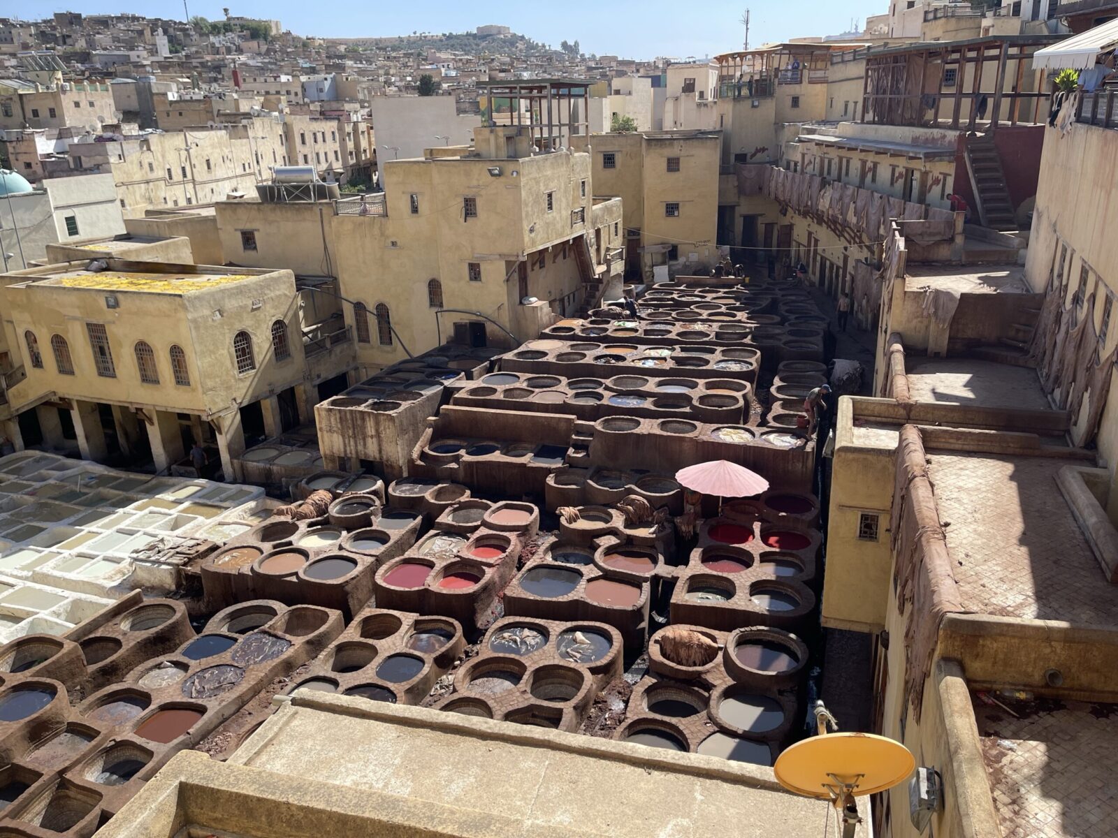 Colorful dye pits in Fes