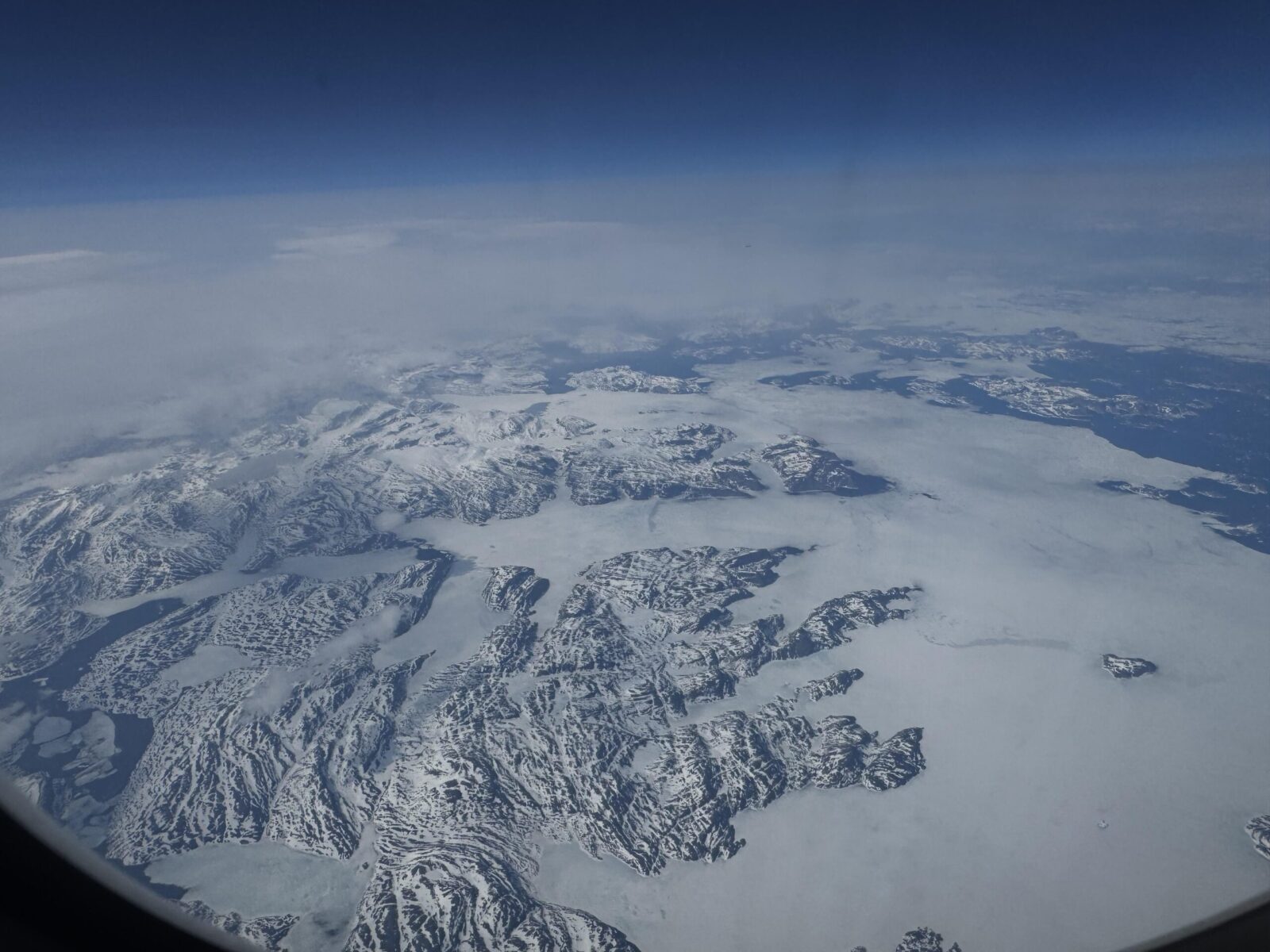 View from a plane over Arctic Canada