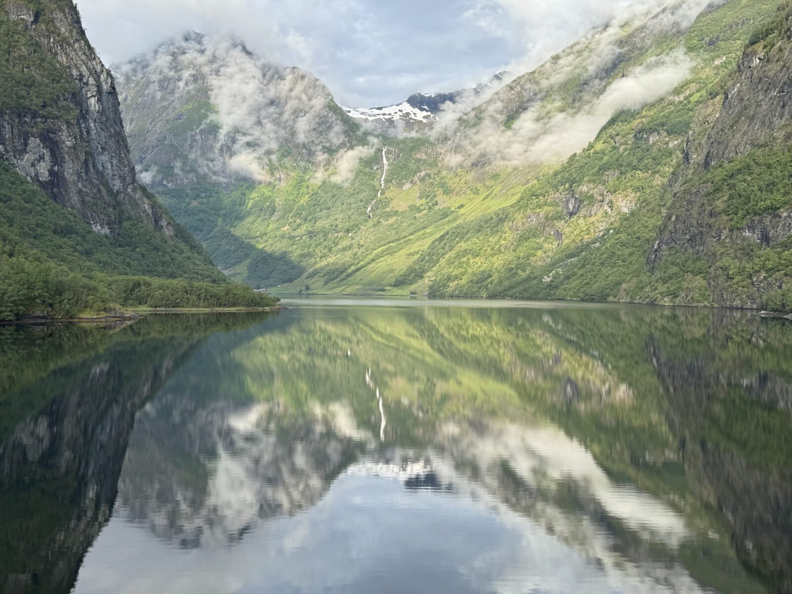 Reflection photo of mountains and water